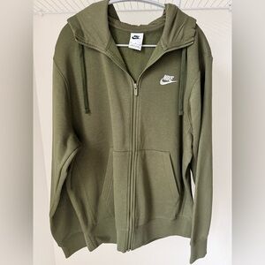 Nike Olive Green Zip-Up Hoodie